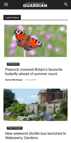 스폰서 기사용 영국 매체 Oxfordshire Guardian 사이트 미리보기