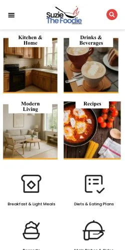 Anteprima del sito Suzie The Foodie, media di Stati Uniti per articoli sponsorizzati