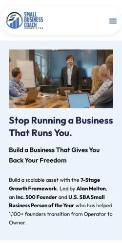 Anteprima del sito Small Business Coach, media di Stati Uniti per articoli sponsorizzati