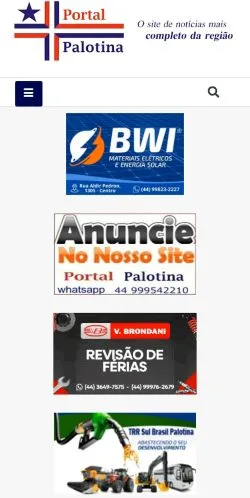 Vista previa del sitio Portal Palotina, medio de Brasil para artículos patrocinados