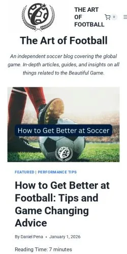 스폰서 기사용 미국 매체 The Art Of Football 사이트 미리보기