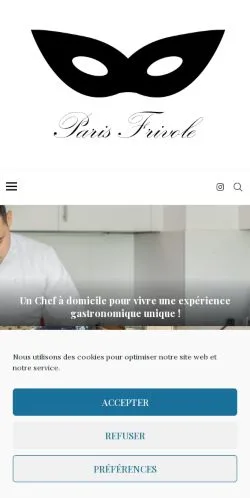 Podgląd witryny Paris Frivole, medium z kraju Stany Zjednoczone do artykułów sponsorowanych