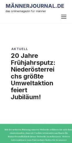 Sponsorlu makaleler için Almanya medyası Männerjournal sitesinin önizlemesi
