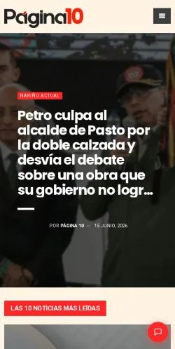 Anteprima del sito Pagina10, media di Spagna per articoli sponsorizzati