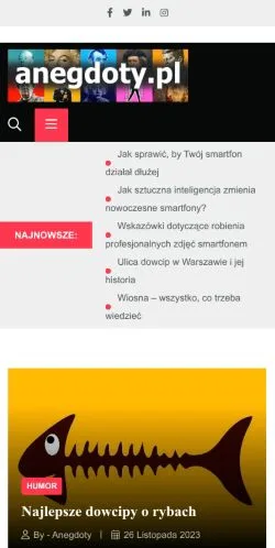 Anteprima del sito Anegdoty Znanych Ludzi, media di Polonia per articoli sponsorizzati