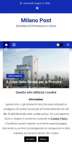 Podgląd witryny Milano Post, medium z kraju Włochy do artykułów sponsorowanych