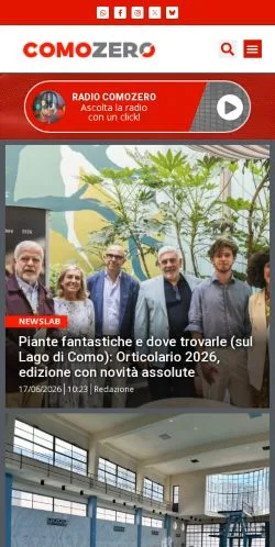 Forhåndsvisning af ComoZero, medie fra Italien til sponsorerede artikler