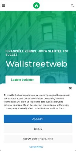 Podgląd witryny Wallstreetweb, medium z kraju Holandia do artykułów sponsorowanych