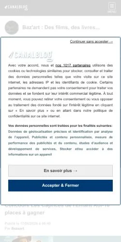 Anteprima del sito Baz'art, media di Francia per articoli sponsorizzati
