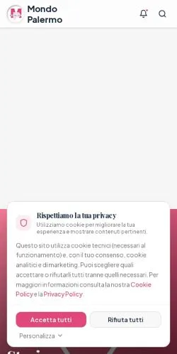 Pré-visualização do site Mondo Palermo, meio de Itália para artigos patrocinados