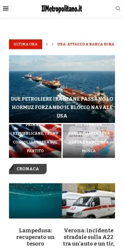 Anteprima del sito Il Metropolitano, media di Italia per articoli sponsorizzati