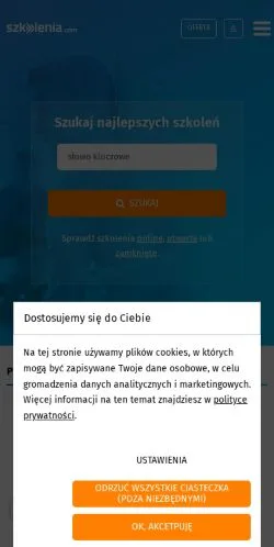 Podgląd witryny Szkolenia, medium z kraju Polska do artykułów sponsorowanych