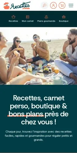 Vorschau der Website Recettes, Medium aus Frankreich für gesponserte Artikel