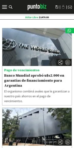 Anteprima del sito Punto Biz, media di Argentina per articoli sponsorizzati