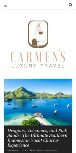 Anteprima del sito Carmen Edelson Luxury Travel, media di Stati Uniti per articoli sponsorizzati