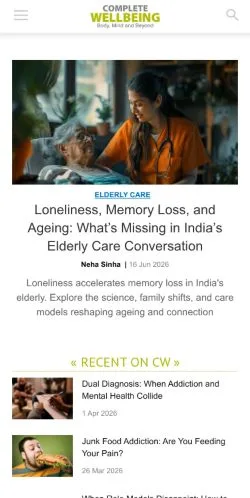 スポンサード記事向けのイギリスメディア、Complete Wellbeingのサイトプレビュー