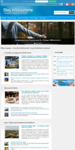 Anteprima del sito Infotourisme, media di Francia per articoli sponsorizzati