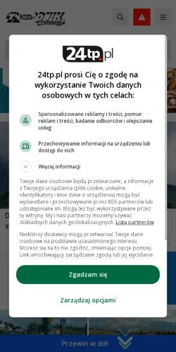 Forhåndsvisning av nettstedet 24tp, medium fra Polen for sponsede artikler