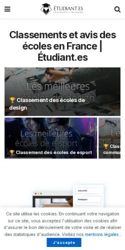 Anteprima del sito Actualité Étudiant.es, media di Spagna per articoli sponsorizzati