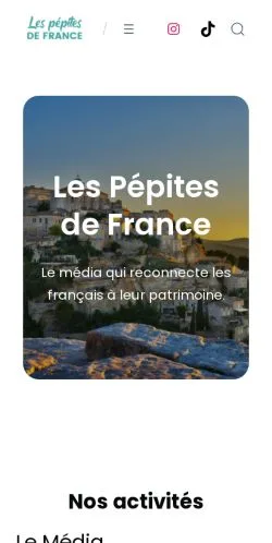 Anteprima del sito Les Pépites De France, media di Francia per articoli sponsorizzati