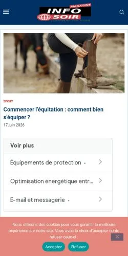 スポンサード記事向けのフランスメディア、Infosoirのサイトプレビュー