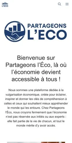 스폰서 기사용 프랑스 매체 Partageons l'Éco 사이트 미리보기