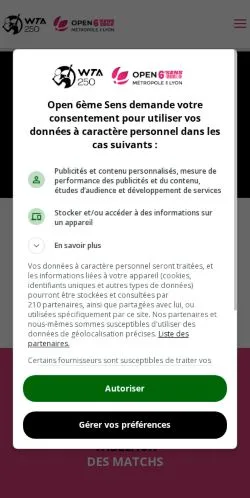 Anteprima del sito Open 6e Sens, media di Francia per articoli sponsorizzati