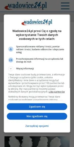 Anteprima del sito Wadowice24, media di Polonia per articoli sponsorizzati