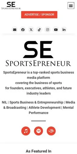 Anteprima del sito Sportsepreneur, media di Stati Uniti per articoli sponsorizzati