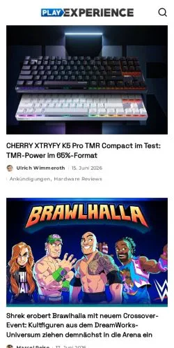 Vorschau der Website PLAY Experience, Medium aus Deutschland für gesponserte Artikel