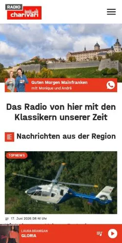 スポンサード記事向けのドイツメディア、Charivari Würzburgのサイトプレビュー