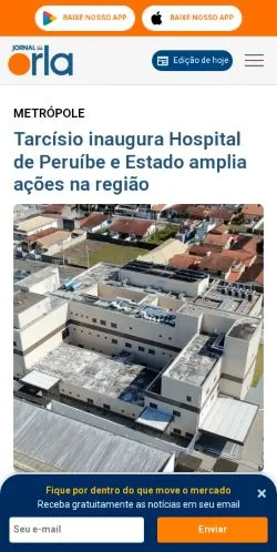 Anteprima del sito Jornal da Orla de Santos, media di Brasile per articoli sponsorizzati