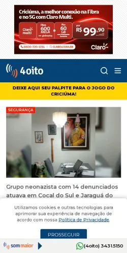 Podgląd witryny 4oito, medium z kraju Brazylia do artykułów sponsorowanych