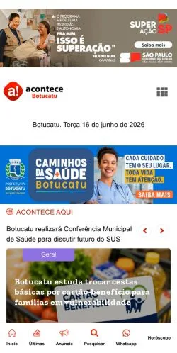 Anteprima del sito Acontece Botucatu, media di Brasile per articoli sponsorizzati