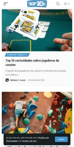 Anteprima del sito Top 10 Mais, media di Brasile per articoli sponsorizzati