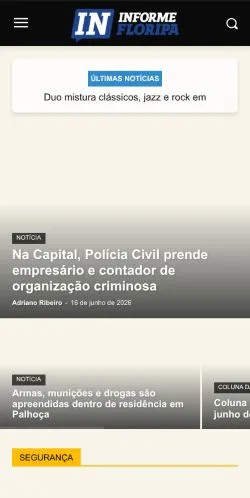Pré-visualização do site Informe Floripa, meio de Brasil para artigos patrocinados
