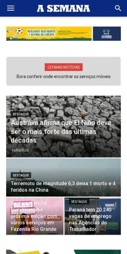 Anteprima del sito A Semana News, media di Brasile per articoli sponsorizzati