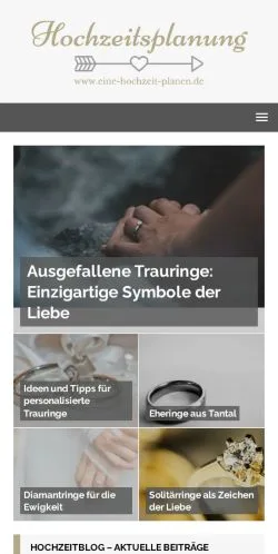 Anteprima del sito Hochzeitsblog, media di Germania per articoli sponsorizzati