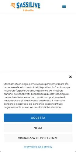 Vista previa del sitio SassiLive, medio de Italia para artículos patrocinados