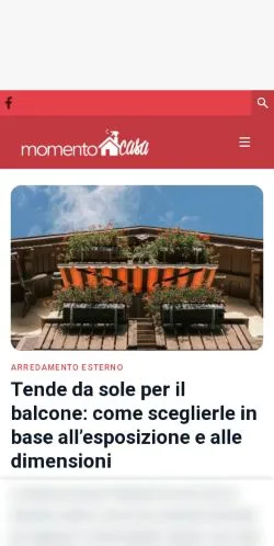 Anteprima del sito Momentocasa, media di Italia per articoli sponsorizzati