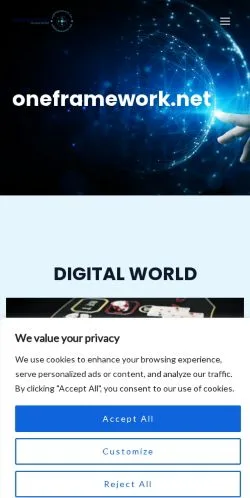 스폰서 기사용 미국 매체 Oneframework 사이트 미리보기