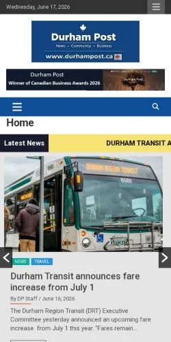 Anteprima del sito Durham Post, media di Canada per articoli sponsorizzati