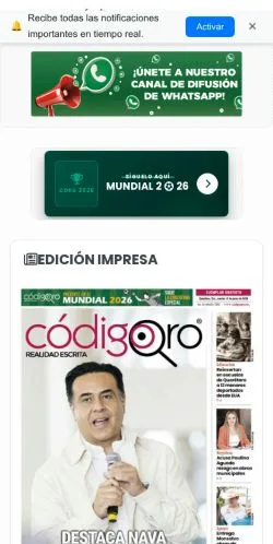Forhåndsvisning av nettstedet CódigoQro, medium fra Mexico for sponsede artikler