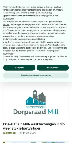 Förhandsvisning av webbplatsen InMill, medium i Nederländerna för sponsrade artiklar