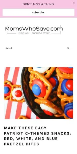 Anteprima del sito MomsWhoSave, media di Stati Uniti per articoli sponsorizzati