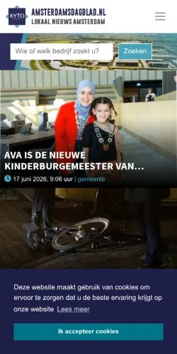 Anteprima del sito Amsterdamsdagblad, media di Paesi Bassi per articoli sponsorizzati