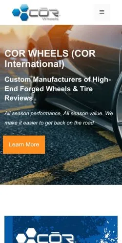 Podgląd witryny COR Wheels, medium z kraju Stany Zjednoczone do artykułów sponsorowanych