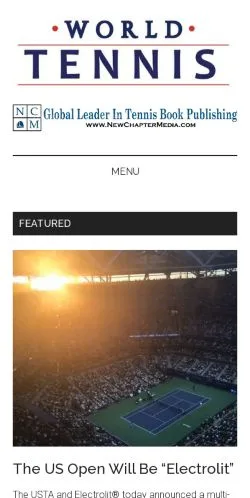 Anteprima del sito World Tennis Magazine, media di Stati Uniti per articoli sponsorizzati
