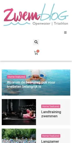 Anteprima del sito Zwemblog, media di Paesi Bassi per articoli sponsorizzati