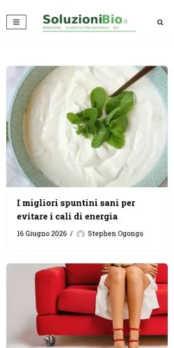 Anteprima del sito SoluzioniBio, media di Italia per articoli sponsorizzati